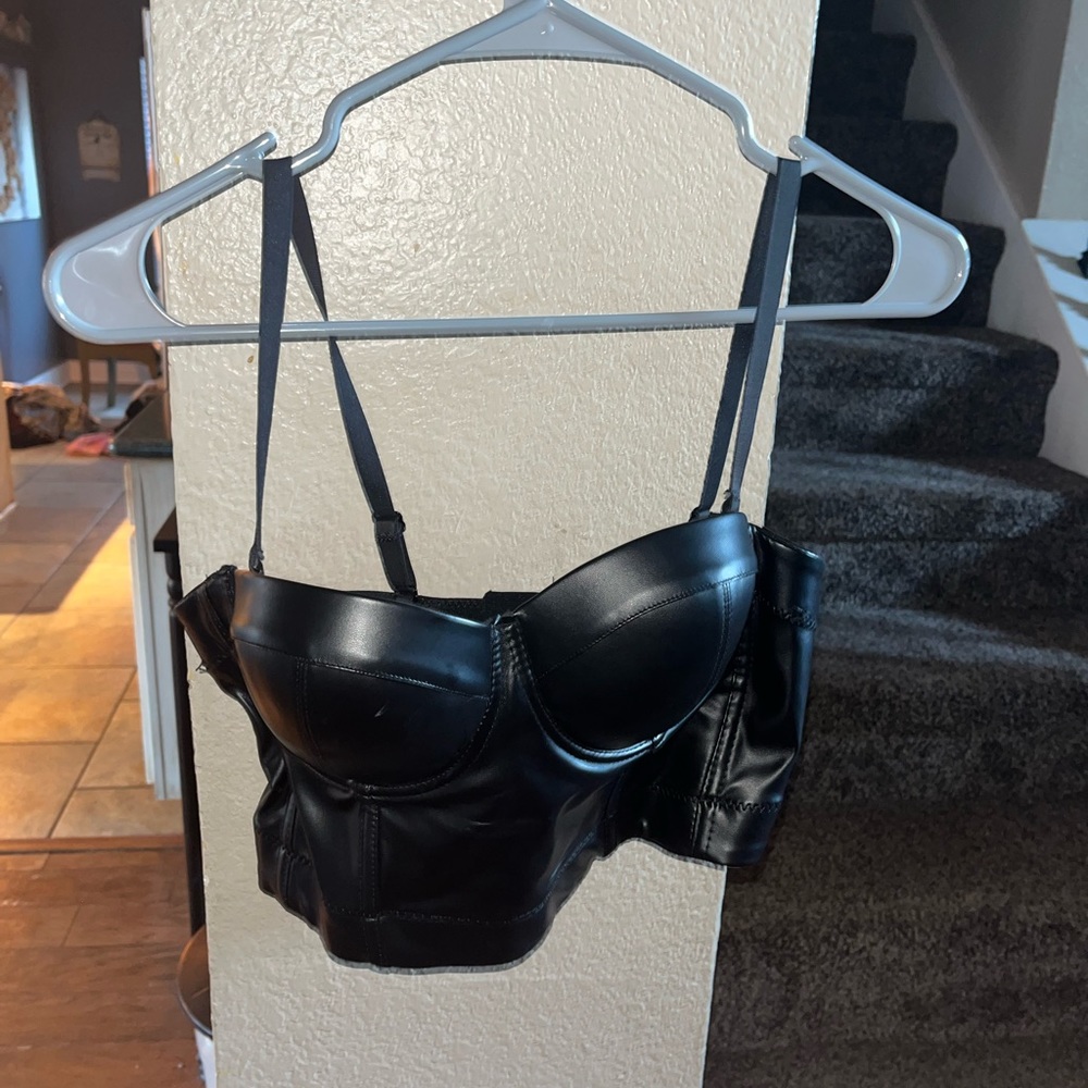 Leather crop top